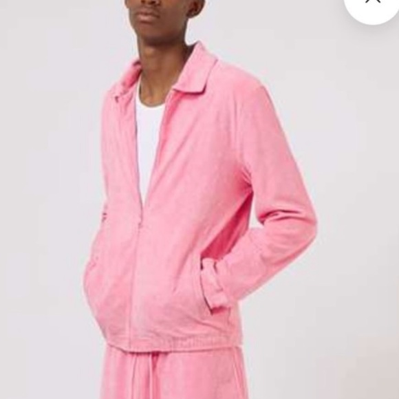 Nasir Mazhar x Topman Pink Terry Cloth Zip-up Size Small - Picture 2 of 16